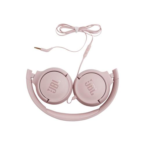 JBL TUNE 500 - Écouteurs avec micro - sur-oreille - filaire - jack 3,5mm - rose