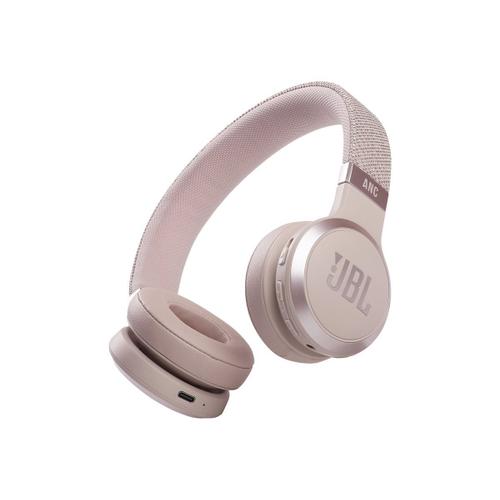 JBL LIVE 460NC - Écouteurs avec micro - sur-oreille - Bluetooth - sans fil, filaire - Suppresseur de bruit actif - jack 3,5mm - rose