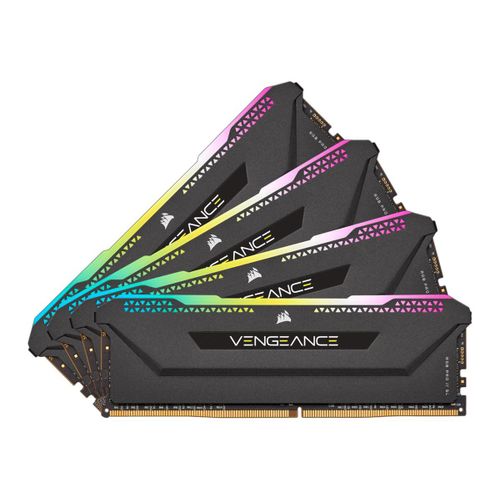 CORSAIR Vengeance RGB PRO SL - DDR4 - kit - 128 Go: 4 x 32 Go - DIMM 288 broches - 3200 MHz / PC4-25600 - CL16 - 1.35 V - mémoire sans tampon - non ECC - noir