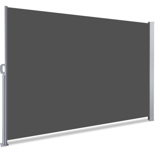 Paravent retractable avec housse de protection 140x300cm Gris