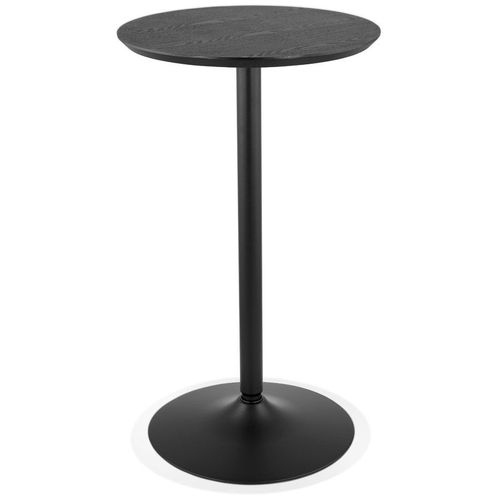 Table Haute Ronde 'tamago' En Bois Et Métal Noir - Ø 60 Cm
