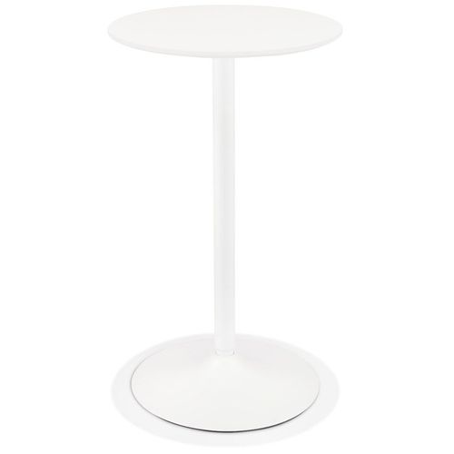 Table Haute Ronde 'idalgo' En Bois Et Métal Blanc - Ø 60 Cm