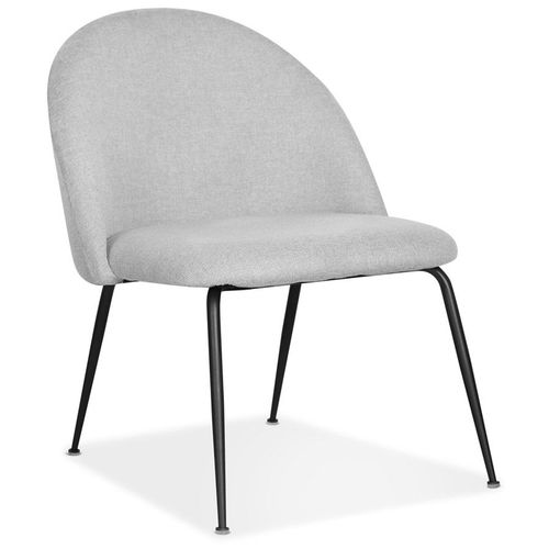 Fauteuil Lounge 'zilla' En Tissu Gris Et Pieds En Métal Noir