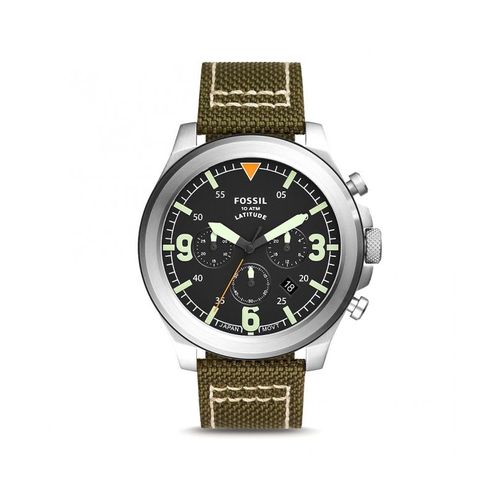 Fossil Montre Vert Chronographe Hommes Latitude Fs5750