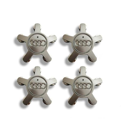 4x Cache Moyeux Centre Roue Diametre 135 Mm Audi Etoile Badge Logo Gris Taupe