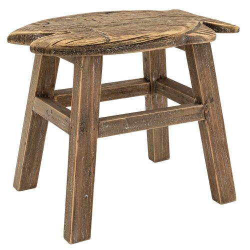 Tabouret Poisson En Paulownia Recyclé