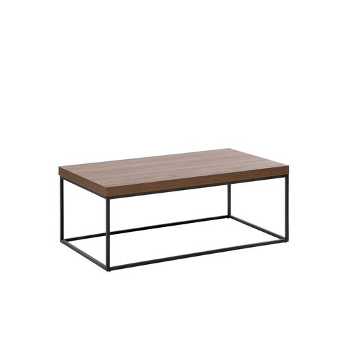 Table Basse Effet Bois Foncé Et Noire Delano