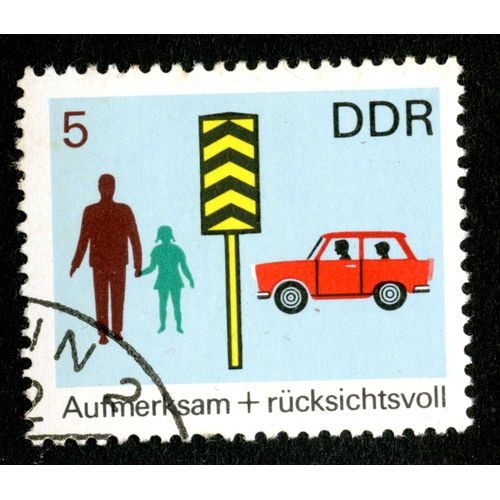 Timbre Oblitéré Ddr Aufmerksam + Rücksichtsvoll 5, 1969
