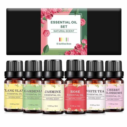 Coffret Cadeau De Chateau Pure Essential, Arôme Végétal Naturel, Huile Essentielle Pour Diffuseur, Rose, Jasmin, Ylang Ylang, Aucune Fleur, 6 Pièces 