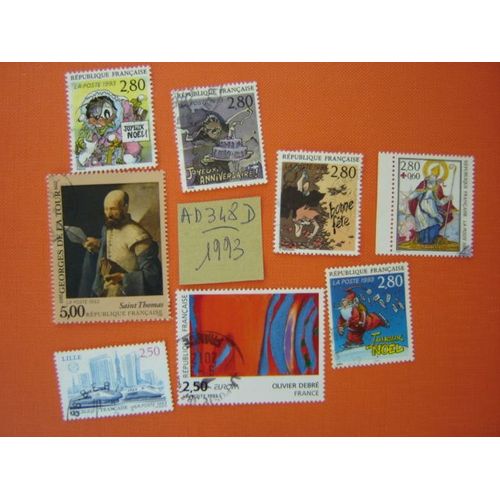 Ad 348 D // Lot De Timbres Obliteres France* Annees 1993