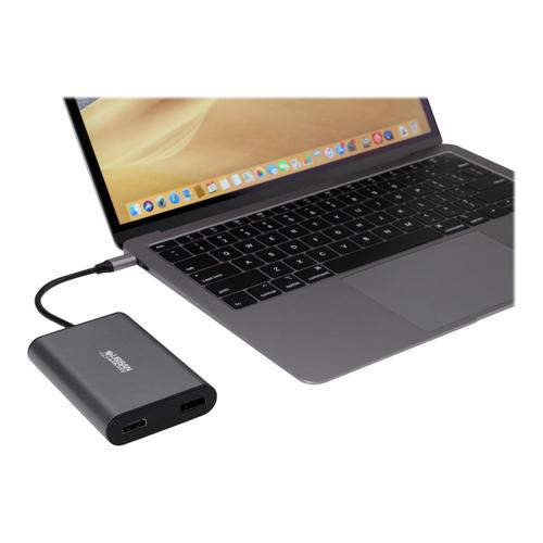 Urban Factory Hubee USB-C Mobile Station Pass (Display Port) - Station d'accueil - USB-C - HDMI, DP - 1GbE - 60 Watt