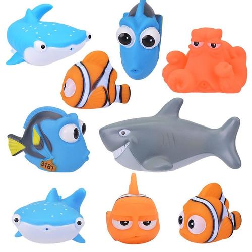 Couleurs Mélangées Jouets De Bain En Caoutchouc Pour Bébés, Jouets De Bain, Poisson, Natation Pour Enfants, Les Classiques Loisirs Créatifs Pour Filles, Animaux De Jeu, 8 Pièces / Lot