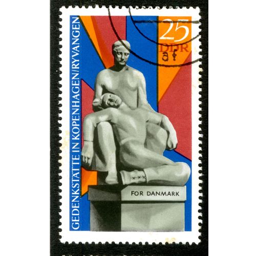 Timbre Oblitéré Ddr 25 Gedenkstatte In Kopenhagen / Ryvangen For Danmark
