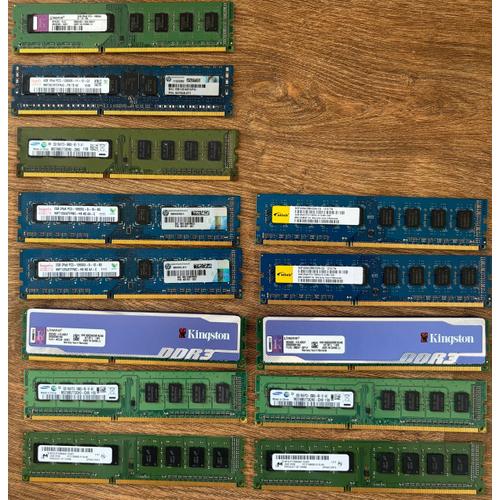 Lot de mémoire DDR3 - 13 barrettes, 32 Go au total