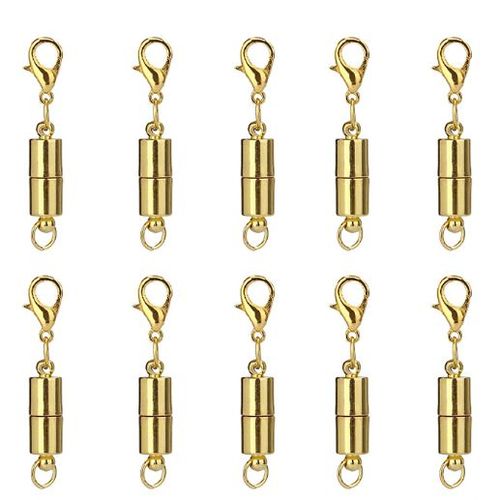 Fermoirs de connecteur de bijoux magnétiques, paquet de 10 Or