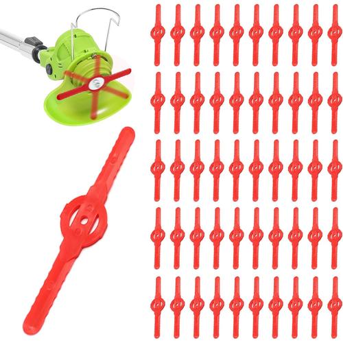 50Pcs Lame Coupe Bordure Tondeuse à Gazon - Lames en Plastique de Rechange - Jardin et Pelouse Coupe Bordures Grass Trimmer