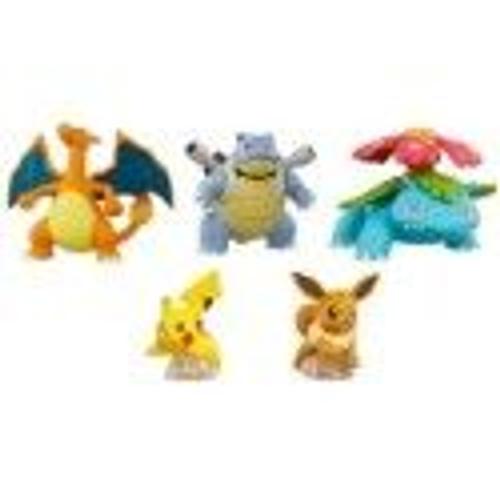 Tomy - Pokémon Lot De 5 Figurines Pokemon Collection Kanto Region Pikachu Charizard Blastoise Venusar Eevee Gashapon