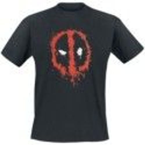 Deadpool Masque Homme T-Shirt Manches Courtes Noir Xxl 100% Coton Regular/Coupe Standard