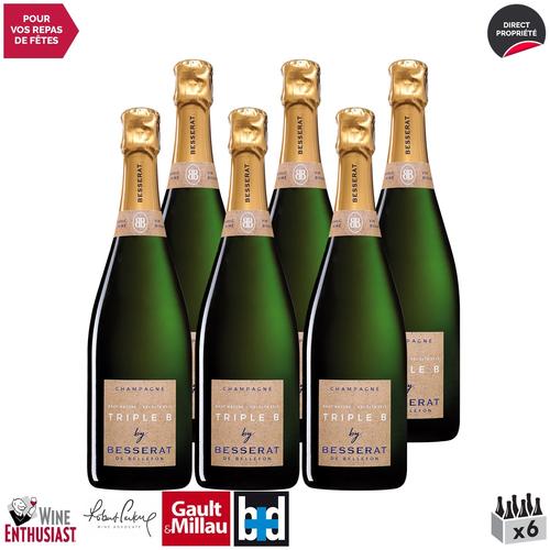 Champagne Besserat De Bellefon Champagne Triple B Brut Nature Blanc X6