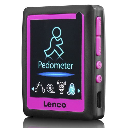 Lenco PODO-152 Pink - Lecteur MP3/MP4 avec podomètre et mémoire de 4 Go - Rose