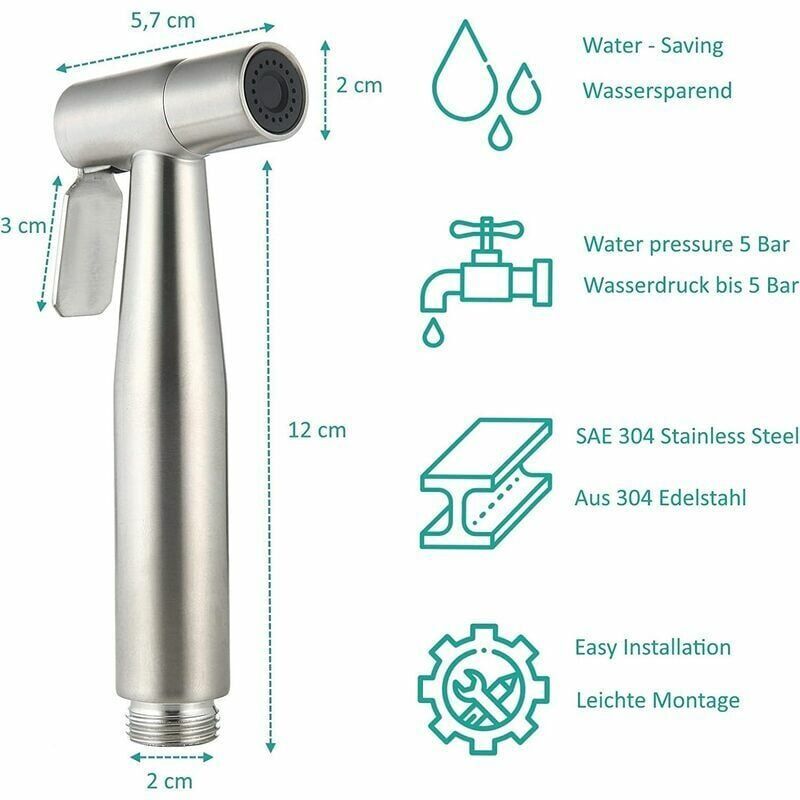 Kit Bidet WC avec Douchette Pulverisateur Bidet a Main Pomme... - 2