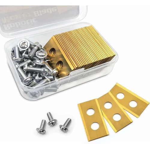 Lame de Rechange en titane, 30pieces lame tondeuse, lame Robot tondeuse a gazon avec vis pour Worx Landroid, Lame tondeuse de rachange S'applique egalement a LandXcape, Zoef Robot und Einhell goodnice