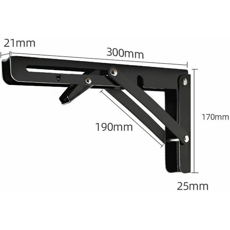 Support D' Etageres Pliable 300mm Equerre Pliante Etagere Mu... - 3