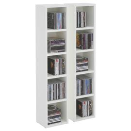 Lot de 2 étagères colonnes armoire de rangement CD-DVD 6 + 6