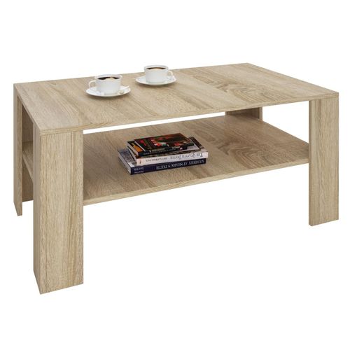 Table Basse Lorient, Table De Salon Rectangulaire Avec 1 ?Tag?Re Espace De Rangement Ouvert, En M?Lamin? D?Cor Ch?Ne Sonoma