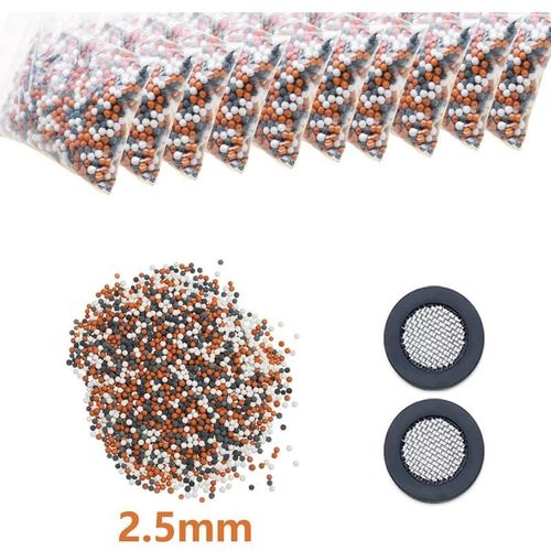 Filtre a sable¿Filtre a sable Perle de filtre de douche, 2,5 mm 500 grammes de boule de couleur melangee + 2 filtre¿ goodnice