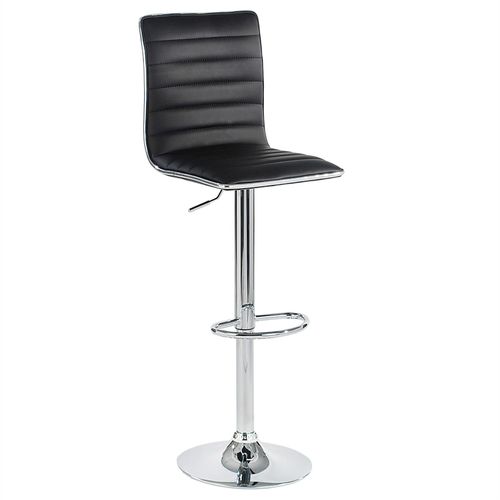 Lot De 2 Tabourets De Bar Roca Chaise Haute Droite Pour Cuisine/Comptoir, Réglable En Hauteur Et Pivotante, En Synthétique Noir