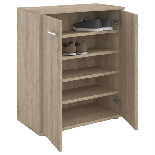 Meuble À Chaussures Olympe, Commode Meuble De Rangement Avec 2 Portes, En Mélaminé Décor Chêne Sonoma