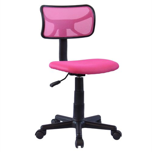 Chaise De Bureau Pour Enfant Milan Fauteuil Pivotant Et Ergonomique, Siège À Roulettes Avec Hauteur Réglable, Mesh Rose