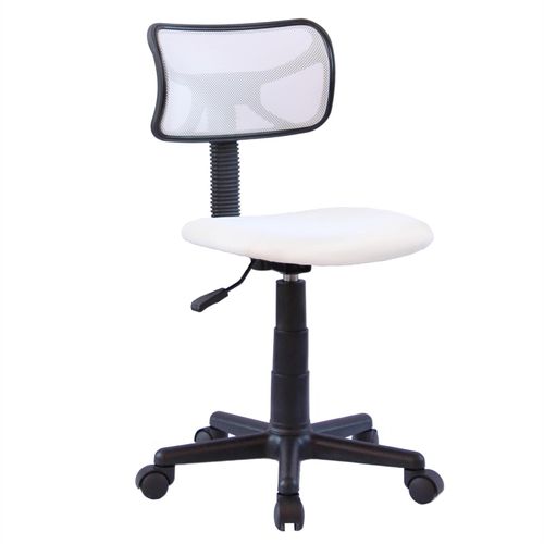 Chaise De Bureau Pour Enfant Milan Fauteuil Pivotant Et Ergonomique, Siège À Roulettes Avec Hauteur Réglable, Mesh Blanc