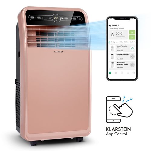 Climatiseur mobile avec evacuation - Klarstein - 12000 BTU - Commande via app - Fonction ventilateur & déshumidificateur - Rose