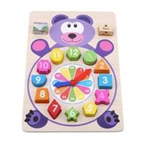 Bébé Jouets En Bois Dessin Animé Horloge Blocs De Construction Éducation Montessori Jeu De Table Enfants Jouet Pour Enfants Meilleurs Cadeaux D'enseignement Lava1
