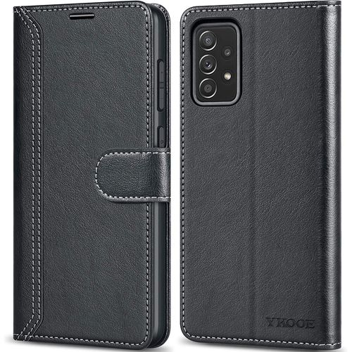 Etui Protection Samsung Galaxy A52 5g - En Cuir Synthetique - Portefeuille - Noir