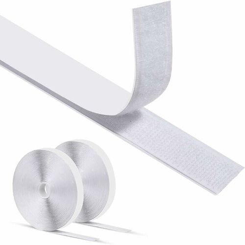Scratch Autocollant Double Face 25M x 20mm, Bande Scratch Adhesif, Bande Agrippantes Adhesives Hook & Loop,Scratch Autocollant Rubans goodnice