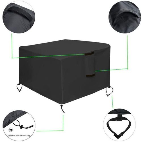 Housse De Protection Pour Brasero Oxford 420d Housse Pour Foyer Carre D'exterieur Couverture De Gril Anti Uv Impermeable Housse De Protection (84 X 84 X 44 Cm) Goodnice