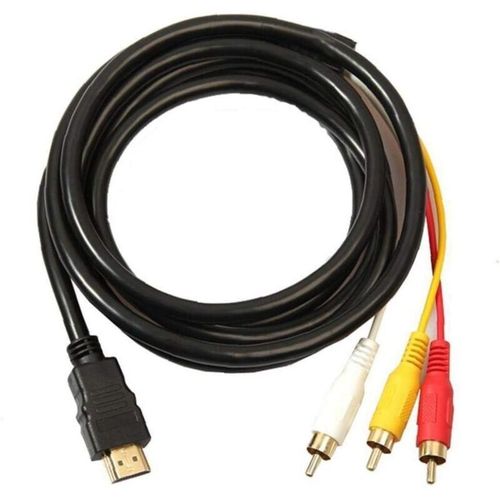 HDMI RCA 3 Cable HDMI Vers RCA Convertisseur Adaptateur Cable Cordon emetteur De Transmission a Sens Unique De HDMI 1,5m RCA goodnice