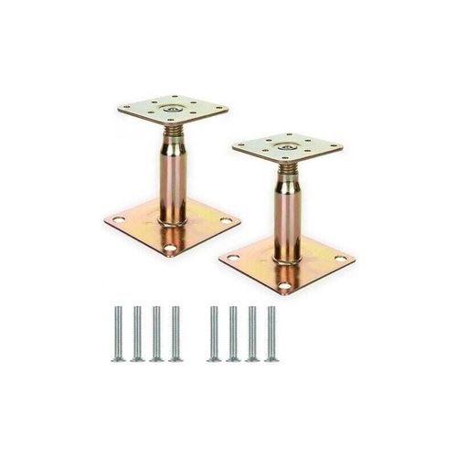 Lot De 2 Supports De Poteau Sureleves Galvanises Reglables De 100 A 150 Mm, Support De Toit Robuste Pour Construction Goodnice