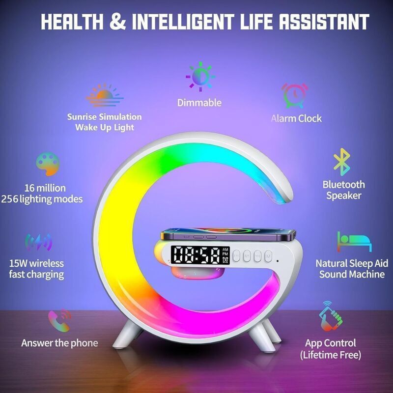 Lampe De Table Intelligente, Lampe D'ambiance Avec Chargeur ... - 2