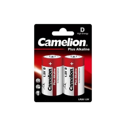 CAMELION Pack 2 piles Plus Alcaline LR20 D 21000mA