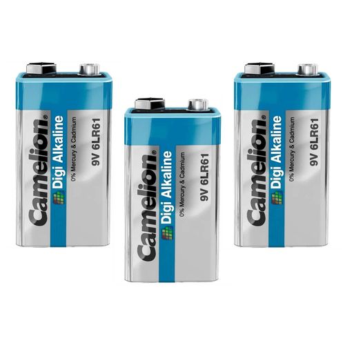 Camelion Lot de 3 Blisters 1 Pile Digi Alkaline 9V 6LR61