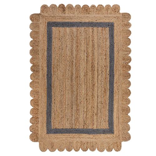 Tapis De Salon En Jute Flower Jute 160x230 Cm Beige - Novatrend
