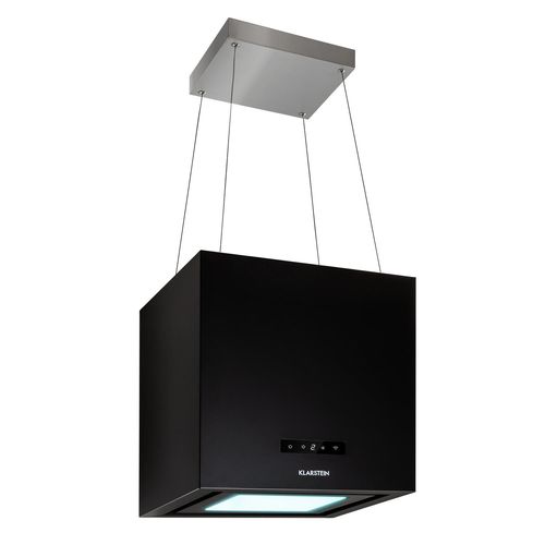 Klarstein Kronleuchter Smart - Hotte Îlot Connectée 595m³ / H - Moteur 250 Watts - Panneau De Contrôle Led - Classe A - Contrôle Par App Ou Wifi - Noir