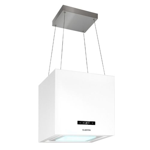 Klarstein Kronleuchter Smart - Hotte Îlot Connectée 595m³ / H - Moteur 250 Watts - Panneau De Contrôle Led - Classe A - Contrôle Par App Ou Wifi - Blanc