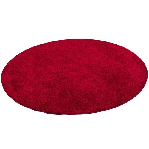 Snapstyle Cottage - Tapis Shaggy À Poils Longs Rond Rouge 133x133 Cm
