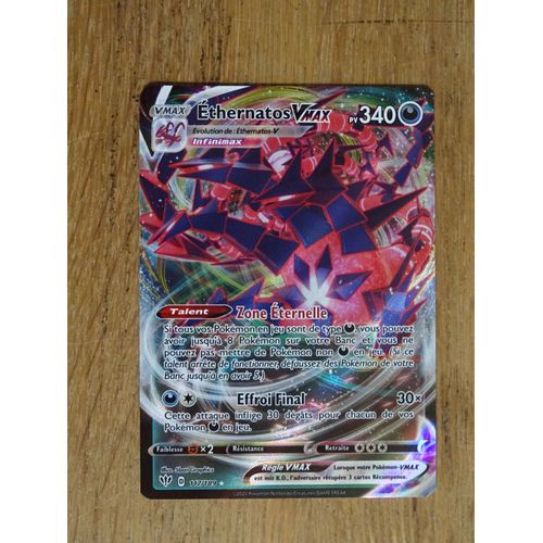Carte Pokemon Ethernatos Vmax Brillante 340 Pv 117/189 Ténèbres Embrasées