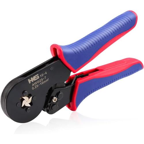 Ferrule Crimping Tool AWG 23-7, Square Ratchet Self-Adjusting Crimper for End-Sleeve Terminals